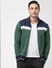 Green Colourblocked Zip-Up Sweatshirt_402033+2