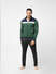 Green Colourblocked Zip-Up Sweatshirt_402033+6