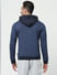 Blue Logo Print Hooded Sweatshirt_402039+4