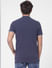 Blue Logo Print Polo T-shirt_402062+4