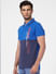 Blue Colourblocked Polo T-shirt_402067+3
