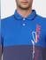 Blue Colourblocked Polo T-shirt_402067+5
