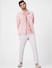 Pink Linen Polo Pullover_402256+1