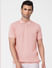 Pink Linen Polo Pullover_402256+2