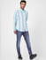 Blue Striped Full Sleeves Shirt_402098+6