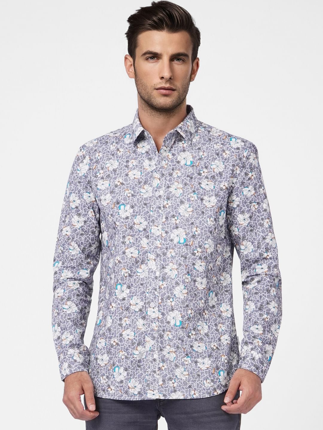 Mens floral store dress shirts