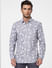 Grey Floral Print Full Sleeves Shirt_402099+2