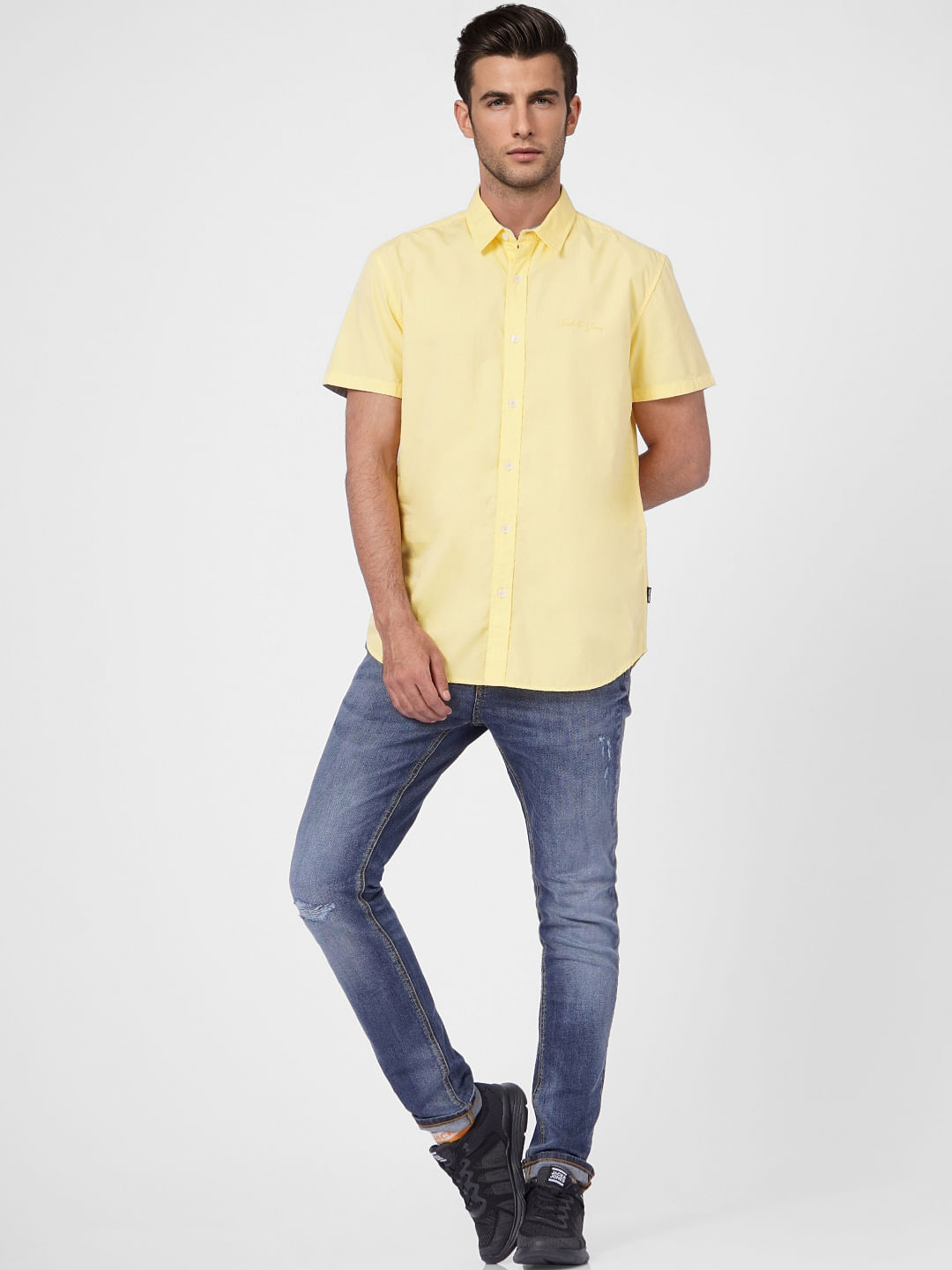 Buy Arrow Men Light Yellow Slim Fit Patterned Formal Shirt  NNNOWcom