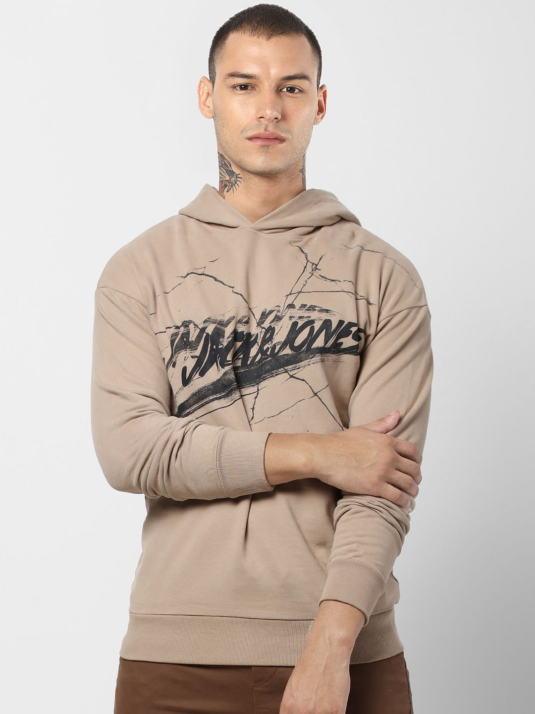 mens brown hooded sweatshirt