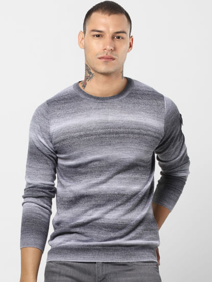 Grey All Over Print Pullover