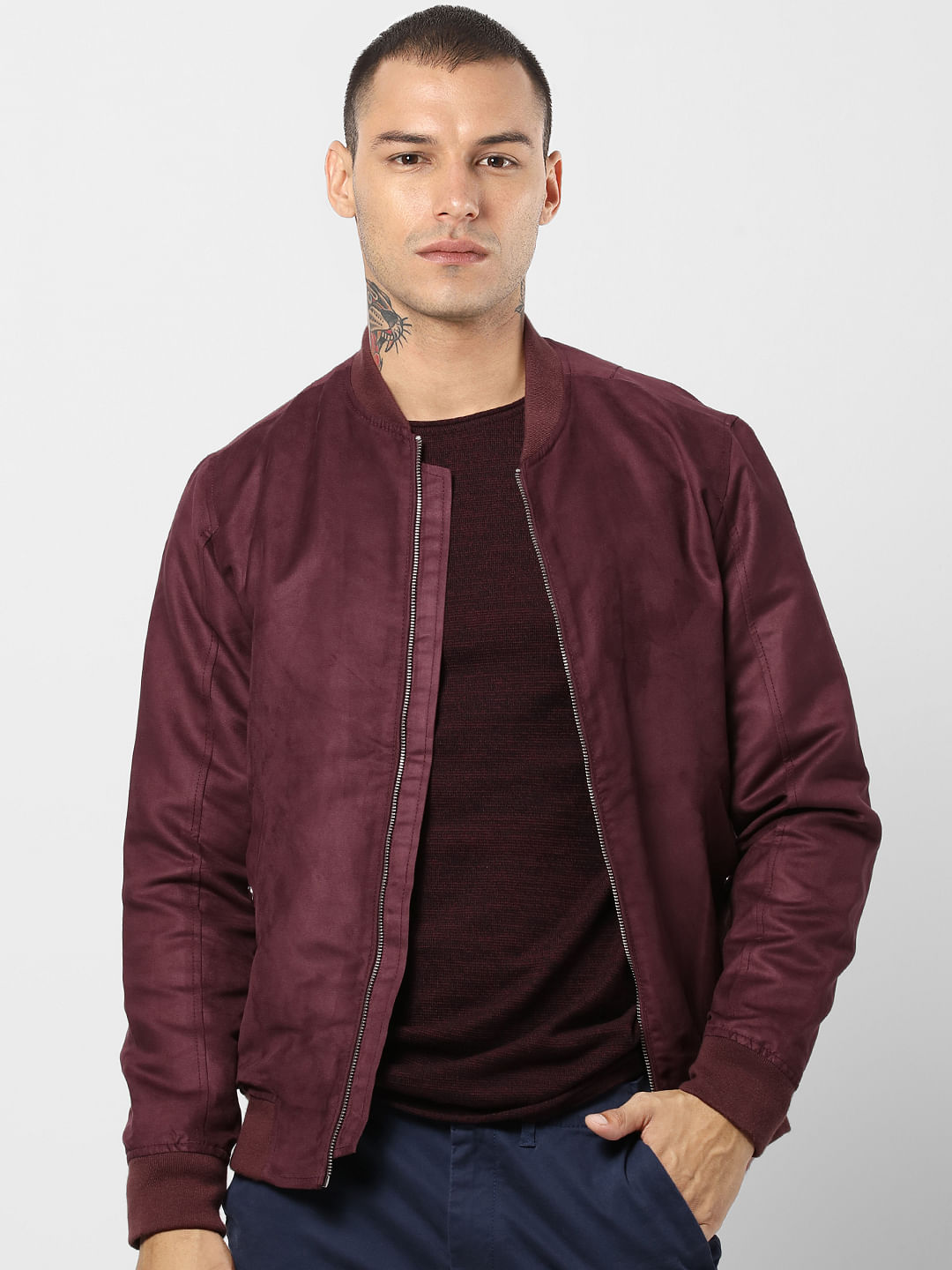 jack and jones maroon jacket