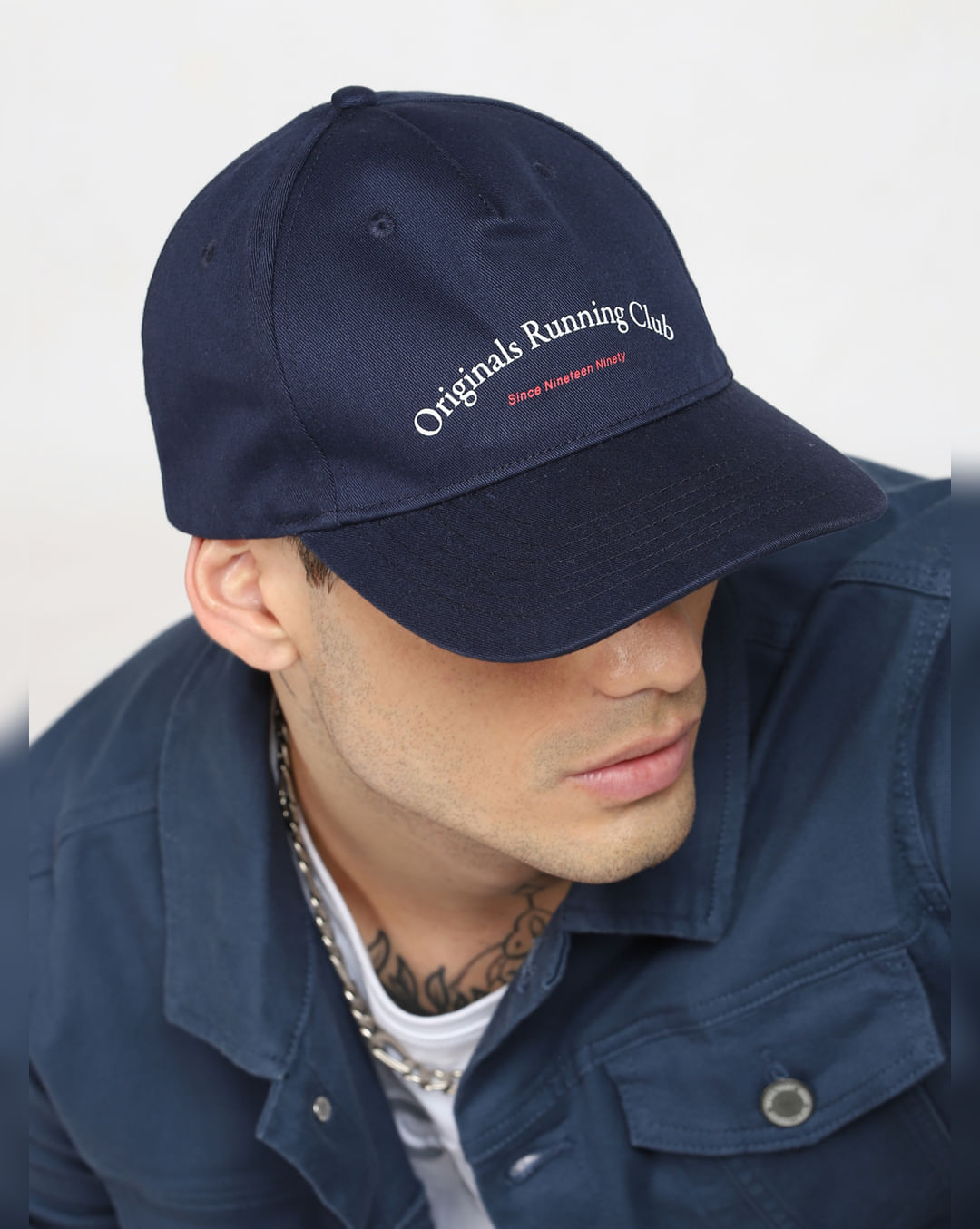 Blue Embroidered Baseball Cap|124247101
