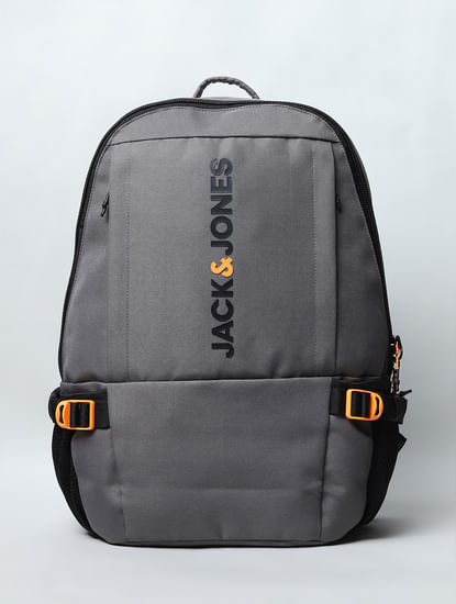 Grey Logo Print Backpack