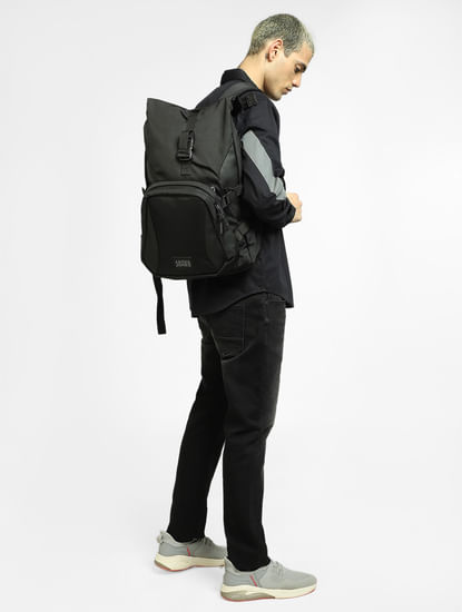 Black Roll Top Backpack