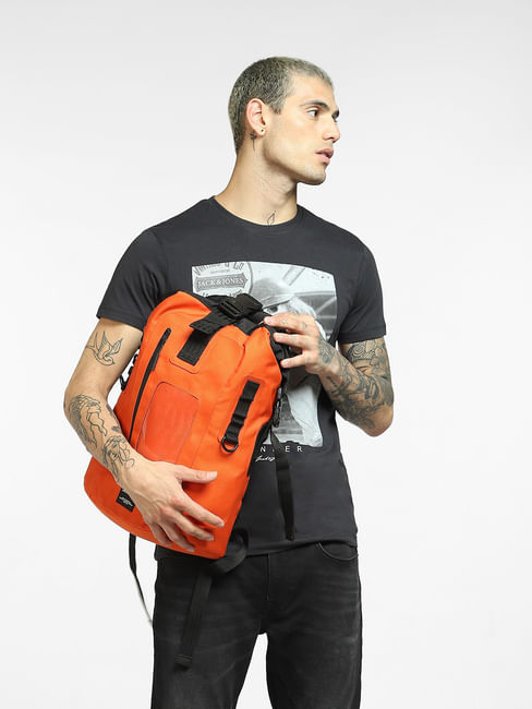 Orange Roll Up Backpack