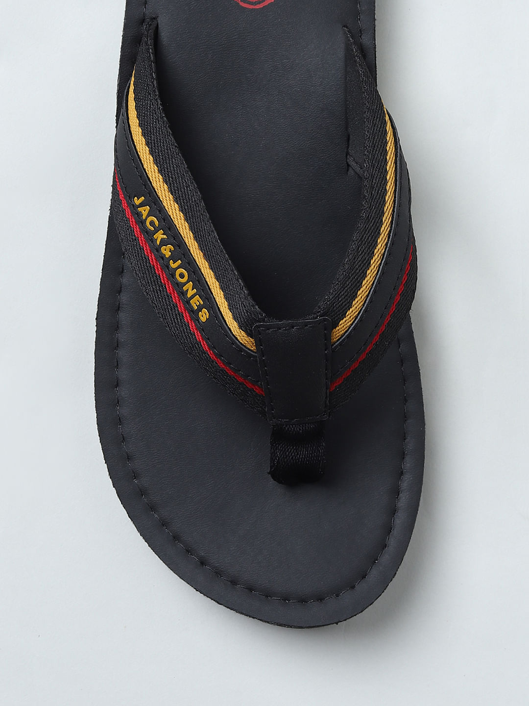 Buy Black Logo Print Flip Flops for Men