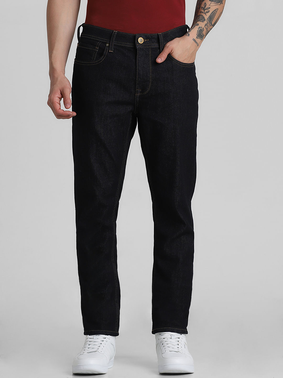 Dark Blue Low Rise Slim Fit Jeans