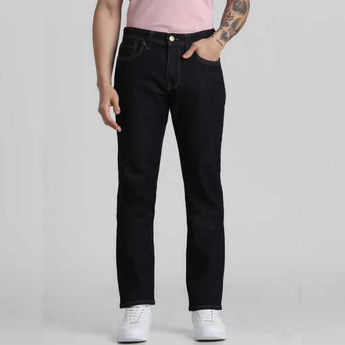 JACK&JONES Dark Blue Mid Rise Regular Fit Jeans