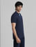 Dark Blue Logo Text Polo T-shirt_409369+3