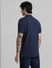 Dark Blue Logo Text Polo T-shirt_409369+4