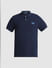 Dark Blue Logo Text Polo T-shirt_409369+7