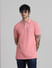 Pink Logo Text Polo T-shirt_409370+1
