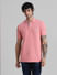 Pink Logo Text Polo T-shirt_409370+2