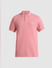 Pink Logo Text Polo T-shirt_409370+7