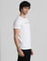 White Logo Text Crew Neck T-shirt_409371+3