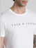White Logo Text Crew Neck T-shirt_409371+5