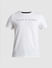 White Logo Text Crew Neck T-shirt_409371+7