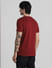Dark Red Logo Text Crew Neck T-shirt_409373+4