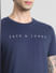 Blue Logo Text Crew Neck T-shirt_409374+5