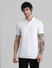 White Solid Polo Neck T-shirt_409376+2