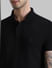 Black Solid Polo Neck T-shirt_409377+5