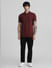Maroon Solid Polo Neck T-shirt_409378+6