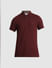 Maroon Solid Polo Neck T-shirt_409378+7