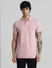 Light Pink Solid Polo Neck T-shirt_409379+2