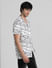 White Abstract Print Short Sleeves Shirt_409399+3