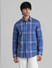 Blue Check Print Full Sleeves Shirt_409382+2