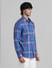 Blue Check Print Full Sleeves Shirt_409382+3