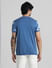 Blue Printed Crew Neck T-shirt_409404+4