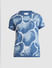 Blue Printed Crew Neck T-shirt_409404+7