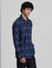 Blue Check Indigo Dyed Shirt_409406+3
