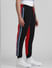 Black & Red Mid Rise Colourblocked Sweatpants_409411+4