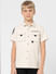 Boys Beige Printed Short Sleeves Shirt_405291+2