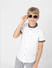 Boys White Short Sleeves Knit Shirt_405290+1