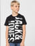 Boys Black Logo Print Crew Neck T-shirt_405286+2