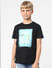 Boys Black Graphic Print T-shirt_405284+2