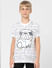 Boys White Printed Crew Neck T-shirt_405282+2